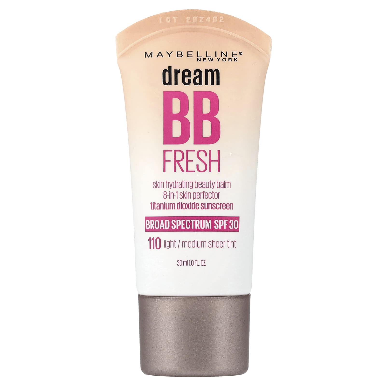 

Maybelline Dream BB Fresh, Skin Hydrating Beauty Balm, SPF 30, 110 Light/Medium Sheer Tint, 30ml (1 fl oz)