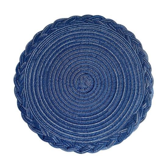 12 Inch Round Placemats, Polyester Woven Braided Place Mats, Washable Heat Resistant Circle Dining Table Mats for Kitchen 30cm