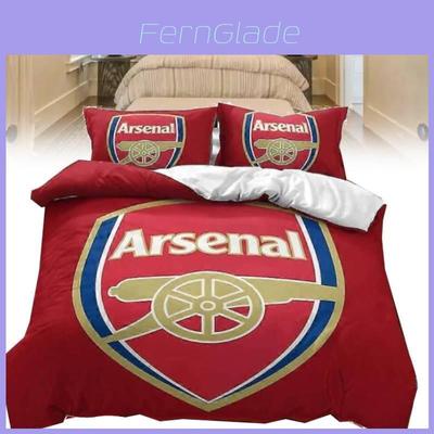 Arsenal Football Club Soccer Print Duvet Cover Set With Polyester Material For Sports Fans Bedroom Decor