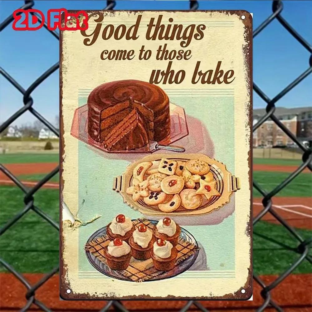 BakeTimeless™ Timeless Appeal Retro Metal Baking Sign - Ideal Gift for Bakers with Vintage Charm, Chic Wall Art for Home Bars