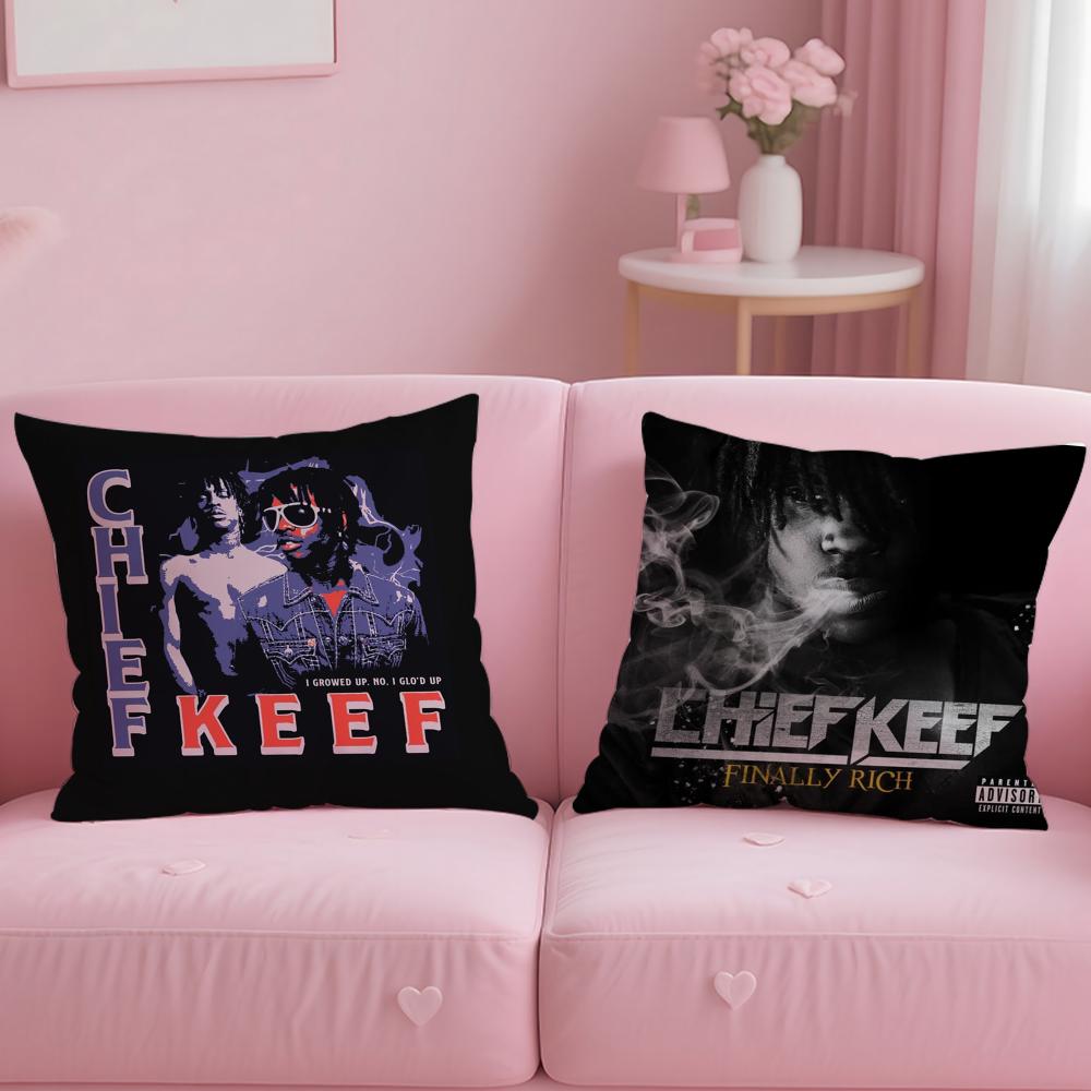 popular rapper Chief Keef Cushion Cover Soft & Easy-Wash Pillow Case – Versatile for Couch, Bed, Travel and Office