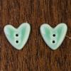 Handmade Small Ceramic Heart Buttons for DIY Brooch and Accessories