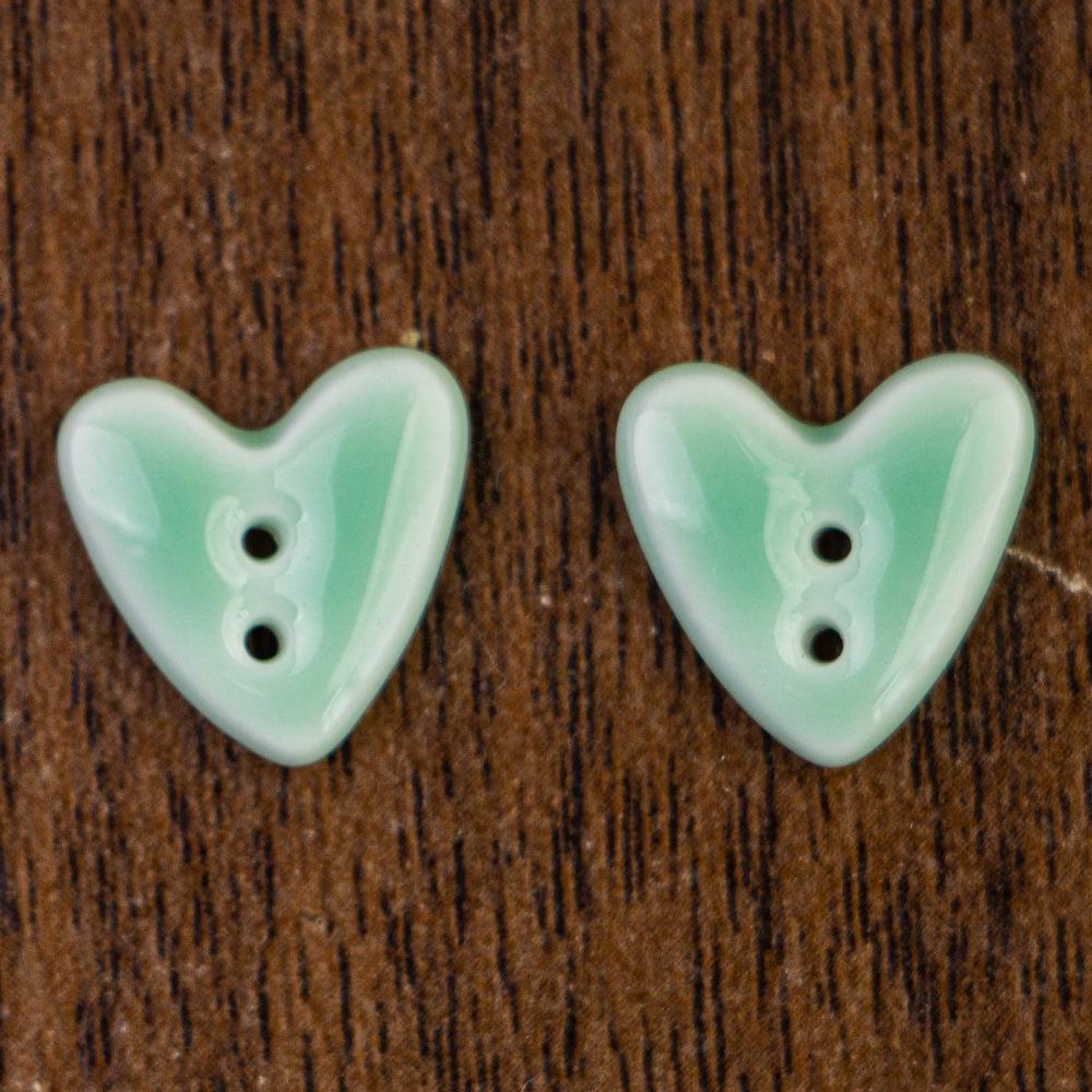 Handmade Small Ceramic Heart Buttons for DIY Brooch and Accessories