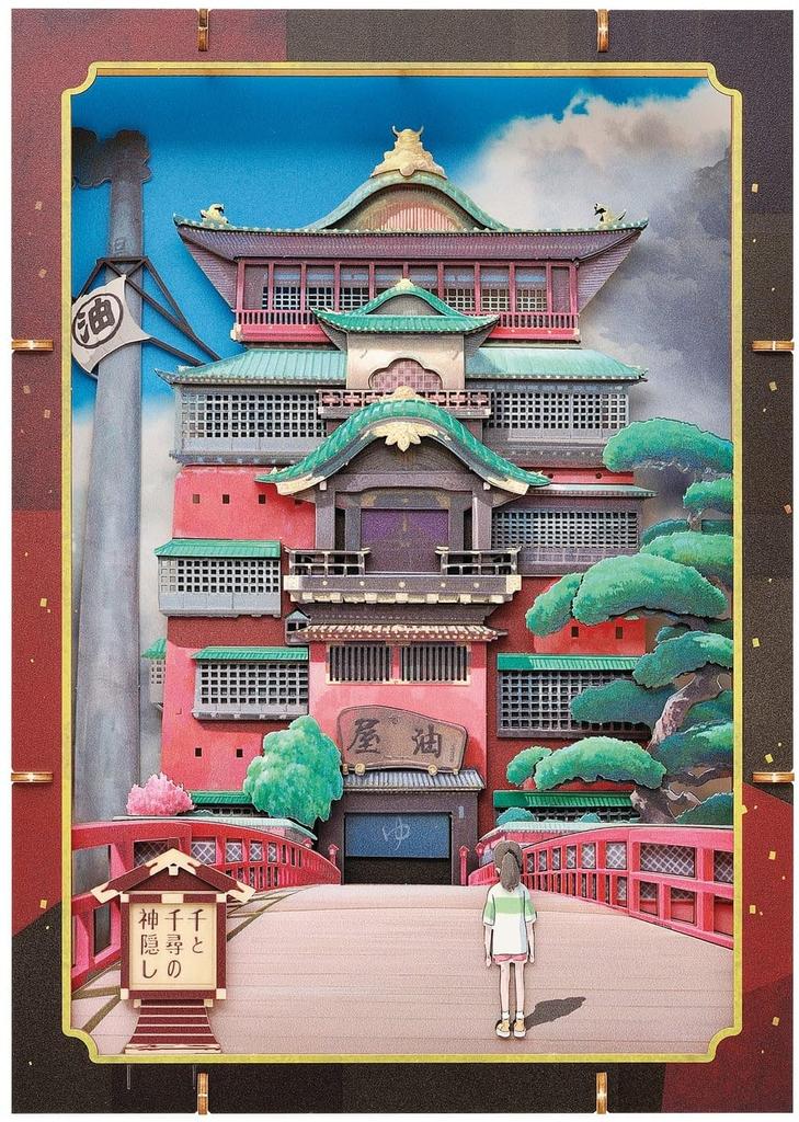 Ensky Paper Theater Wood Style Premium Spirited Away Aburaya Wooden Body H257 x W290 x D51mm - - Size