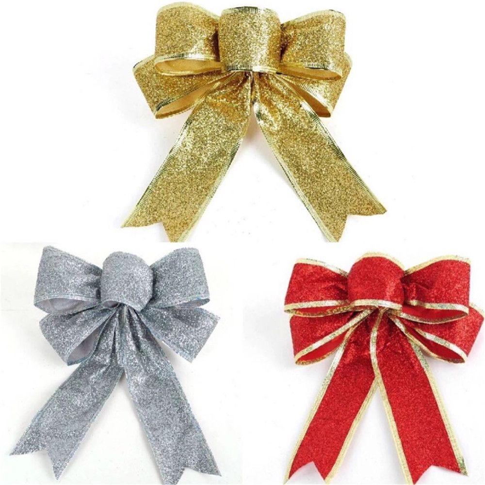Decorate Gold Powder Bow Pendant Christmas Decorations Christmas Bow Bow Christmas