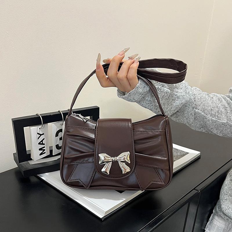 Niche Textured Bag Women's Summer New Bow Underarm Bag Beautiful Shoulder Bag