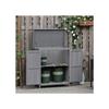 Armoire à outils en sapin résistant aux intempéries, double porte, 2 compartiments, gris foncé, 74x43x88 cm
