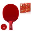 Raquette de Tennis de Table Double Fish Red Carbon King 5 Étoiles Manche Porte-Plume
