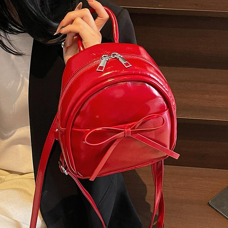 2025 Summer New Korean Version Bow Mini Backpack Niche Design Retro Premium Texture Handbag
