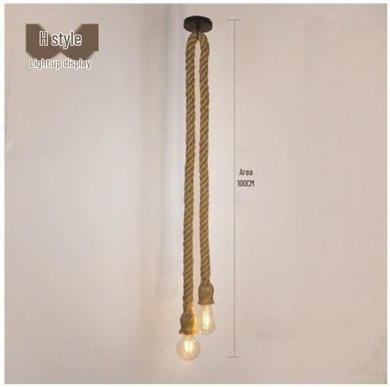 American Retro Hemp Rope Pendant Lamp for Restaurants, Hotels, Shops, and Bars