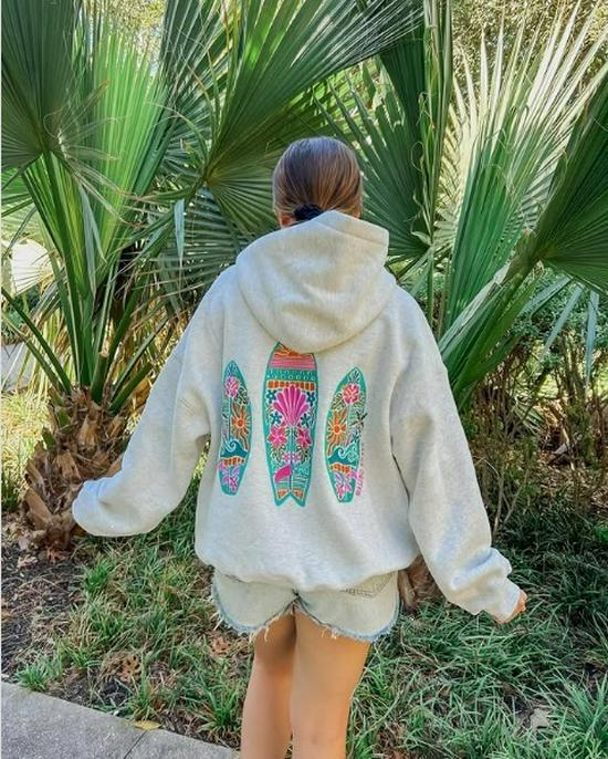2026 Women's European & American Style Drop Shoulder Hoodie - Long Sleeve Printed Sweatshirt