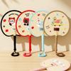 Summer Portable Handmade Woven Straw Fan with Embroidery, Household Mosquito-Repelling Banana Leaf Fan for Children, Durable