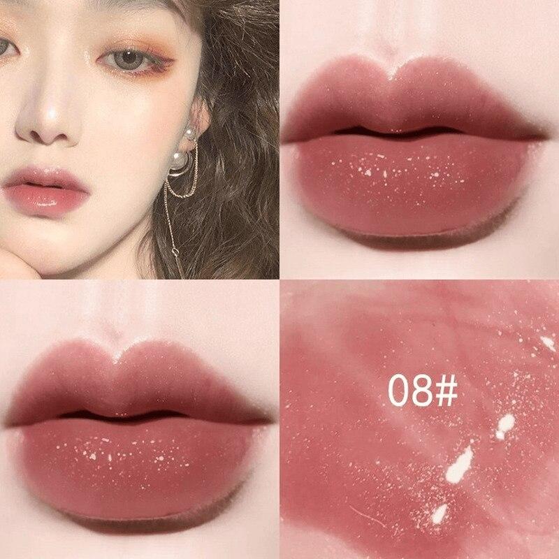 Rossetto opaco Velluto opaco impermeabile caldo tè marrone rossetto tubo trasparente rossetto sbiancante a lunga durata