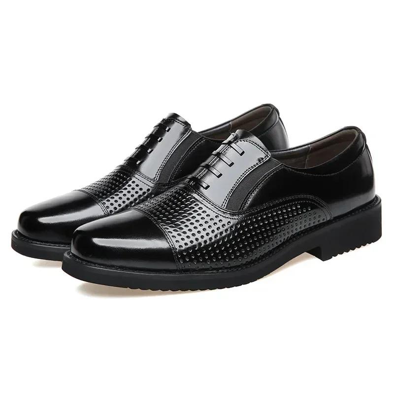 2024 Man Split Leather Shoes Rubber Sole Size 48 Man Business Office Male Dress Lether Shoes