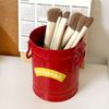 Stationery Large Capacity Desktop Storage Box Lovely Iron Bucket Iron Pen Holder Pen Organizer