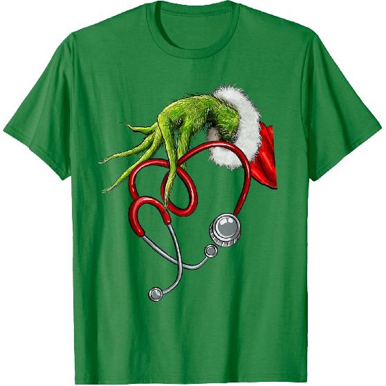 Nurse Funny Merry Christmas Stethoscope Nursing Xmas Pajamas T-Shirt