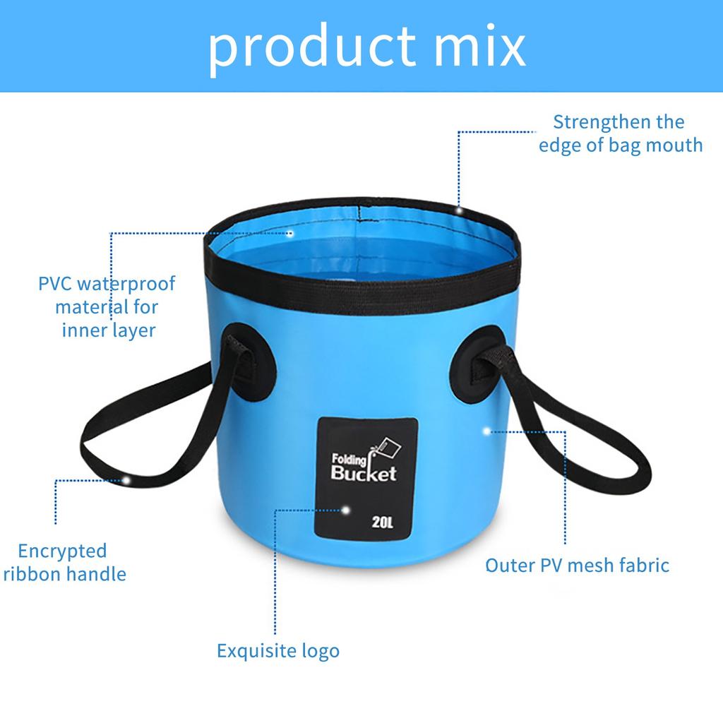 Portable Outdoor Folding Buckets For Camping, Fishing, Picnic Foldable Buckets