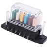 Fuse Block 6 Way ATC ATO Recoverable Current Marine Fuse Block Panel 5A 10A 15A 20A 25A 30A 28VDC with Cover
