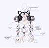 Happy Monkey Black & White Baby Rattle and Stroller Wind Chime