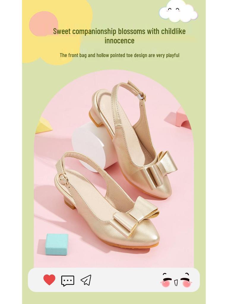 2025 Winter Girls' Versatile Fashion Shoes: High Heel and Bow Flats
