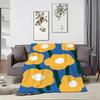Classic motif A-Abstract Floral Throw Lightweight 240g Flannel Blanket Soft Skin-friendly for Summer Cooling