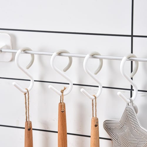 ChasCoCo S-shaped Hooks, Fall-proof and Rust-proof, Set of 4, 6cm, Flexible Material, Anti-slip, S-shaped Hooks, S-hook ...