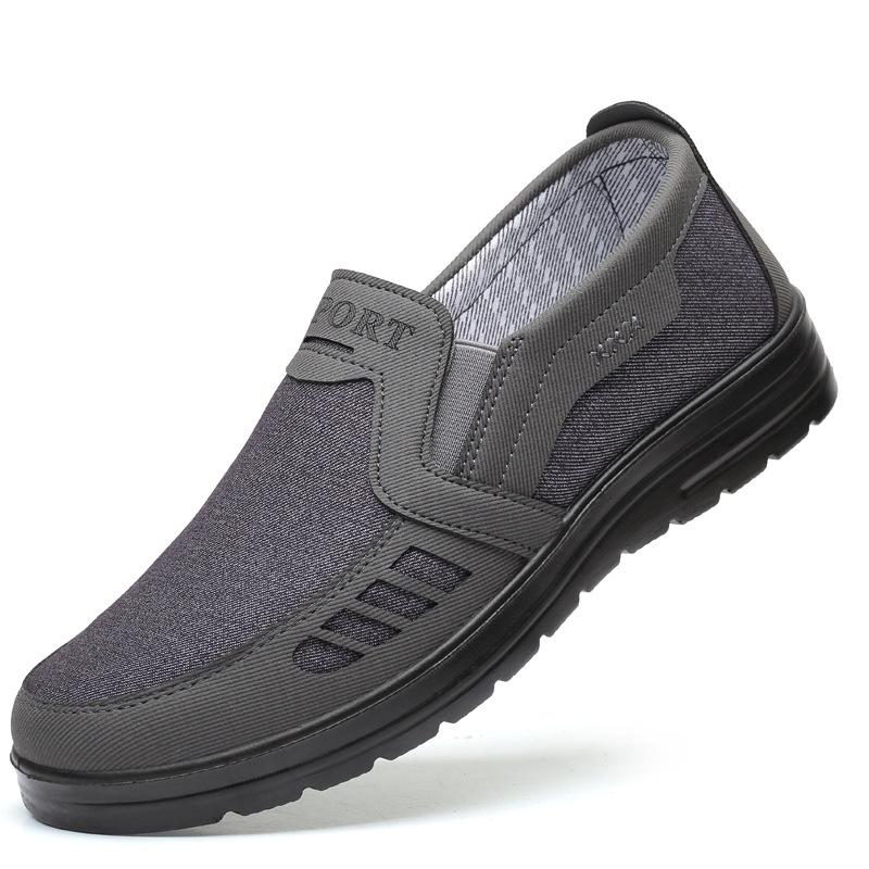 

2025 spring men s round head canvas men s cloth shoes sleeve single shoes breathable flat heel casual men s shoes manufacturer 44