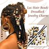 Large Hole Hair Beads for Braids and Dreadlocks, Painted Multicolor Decorations with Natural Wood-Inspired Look