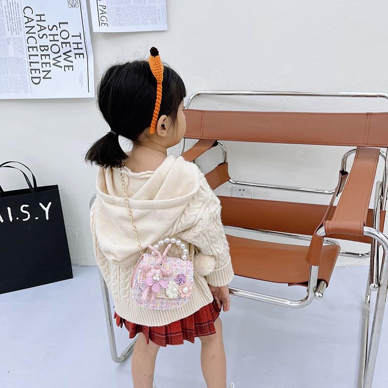 Adorable Mini Childrens Pearl Handbag Stylish Crossbody Bag For Girls