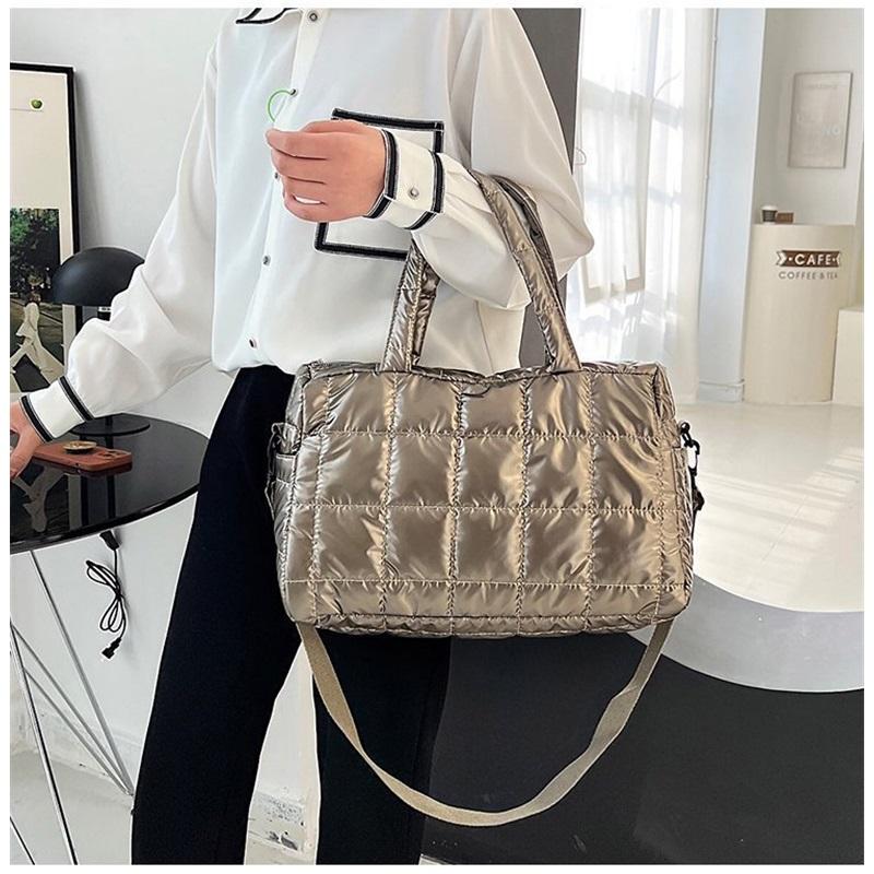 Large Capacity Women's Bag Lightweight Space Cotton Shoulder Crossbody Bag European American Down Bag For Women