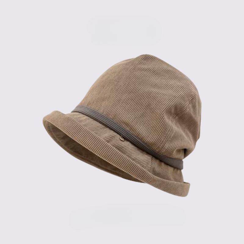 

Corduroy Women s Autumn Winter Fashionable Versatile Elegant Boater Hat With Warm Comfortable Soft Female Hats One Size хакі