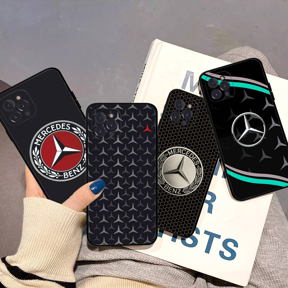 CRI1Car M-Mercedes-Benz Phone Case For IPhone 16 15 14 13 12 11 17 Pro Max Simplicity Back TPU Soft Case