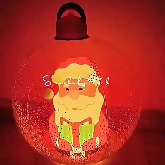 24 Inch Inflatable Christmas Ball Ornament Large Clear Blow Up Ball Christmas Decoration with Snowman Santa Tree Inside for Holiday Yard Lawn Decor
