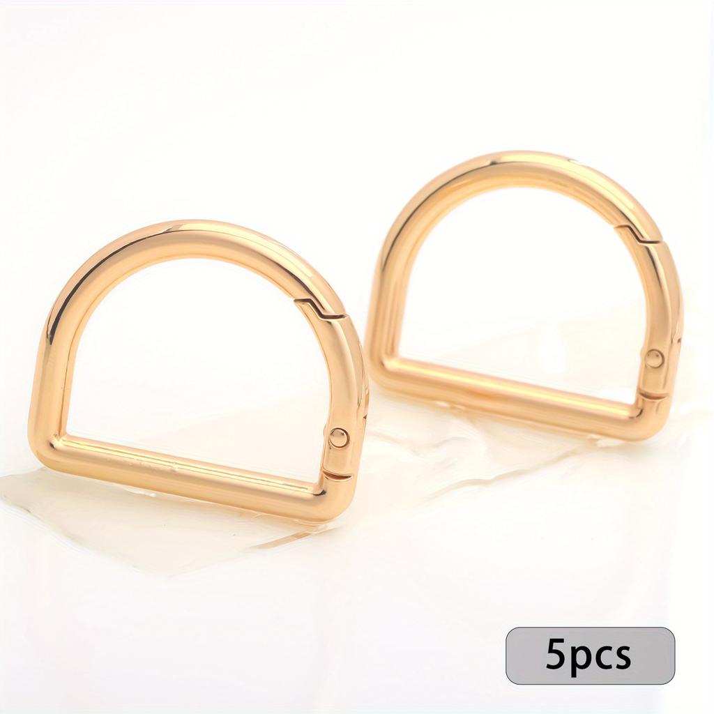 5pcs Spring D Ring Clips for Purse Metal Snap Hook Buckle for Shoulder Bag Wallet Keychain Dog Chain