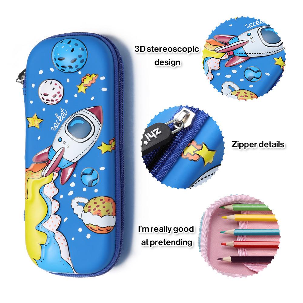 Gift for School Kids Stress Relief Squeeze Toy Fidget Toys 3D Pencil Case Cartoon Push Bubble