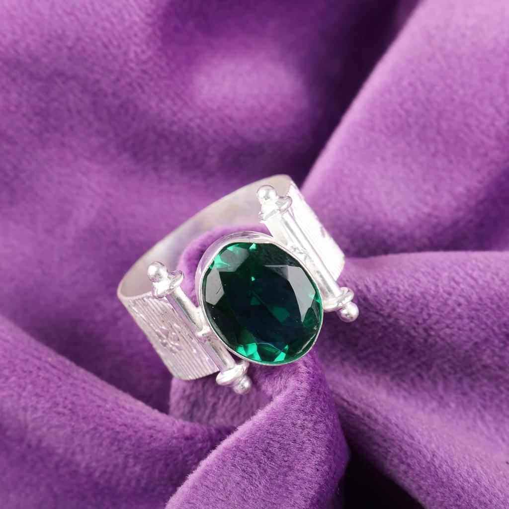 Chrome Diopside Gemstone 925 Sterling Silver Gift Jewelry Handmade Wedding Ring RR-22-7