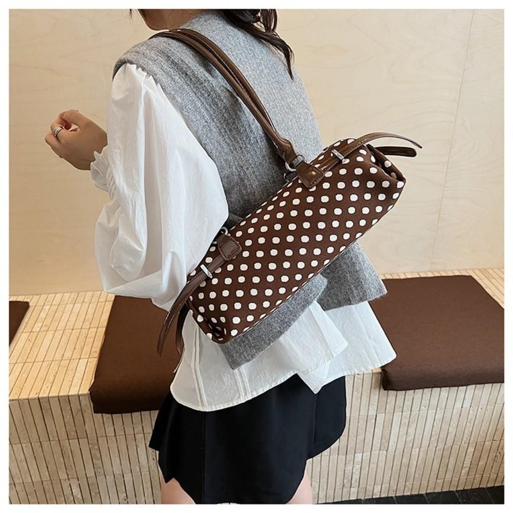 High-end Large Capacity Polka Dot Handbag Zipper Design Polka Dot Armpit Bag Women's Bag Women