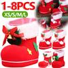1-8PCS Red Mini Christmas Boots Xmas Tree Decoration Sugar Candy Package Christmas Decoration Christmas Gift Box Boots Bag