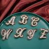 Fashion Women Rhinestone Brooch A-Z English Letter Metal Corsage Pins Crystal Alphabet Jewelry Shirt Clothes Accessories Gift