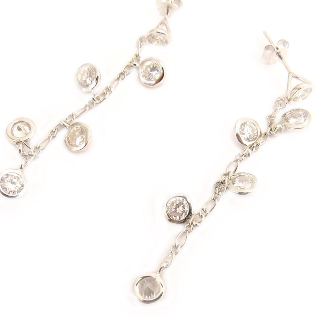 Les Trésors De Lily [L5027] - Cercei „Zeiță” din argint, alb-argintiu (placați cu rodiu) - 50x8 mm