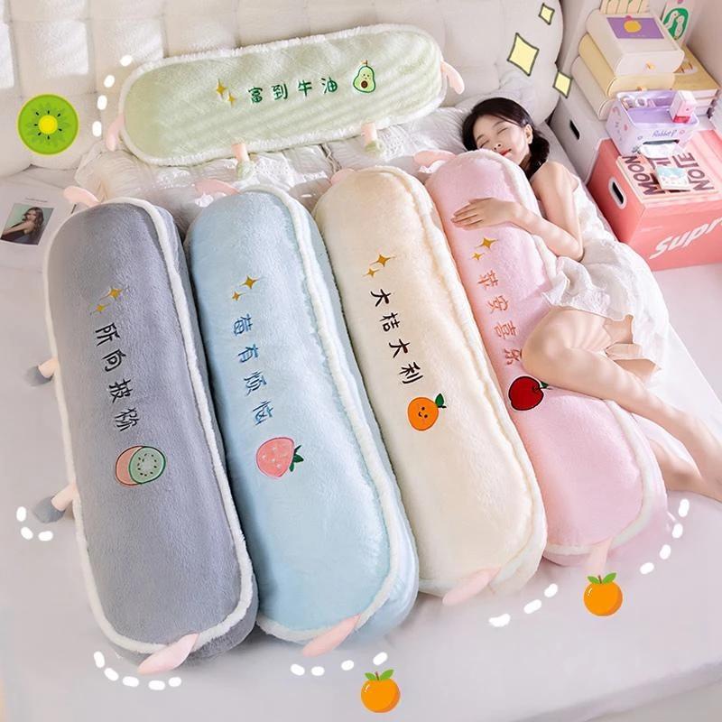 60/90cm Kiwi Strawberry Orange Avocado Apple Plush Toy Throw Pillow Sleeping Doll Toy Children Birthday Gift