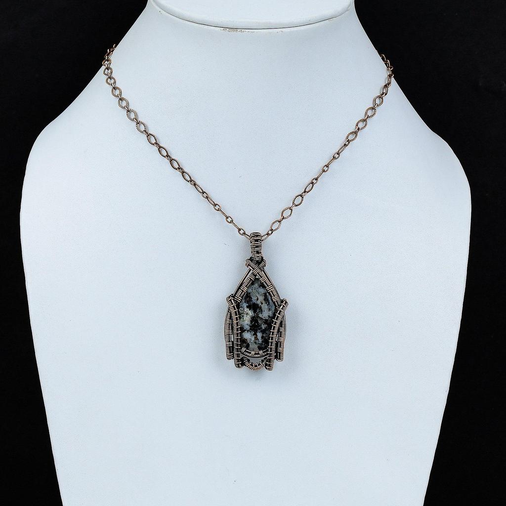 Astrophyllite Pendant Copper Wire Wrapped Pendant Astrophyllite Gemstone Jewelry Handmade Boho Pendant Copper Wire Wrap Jewelry Gift For Him