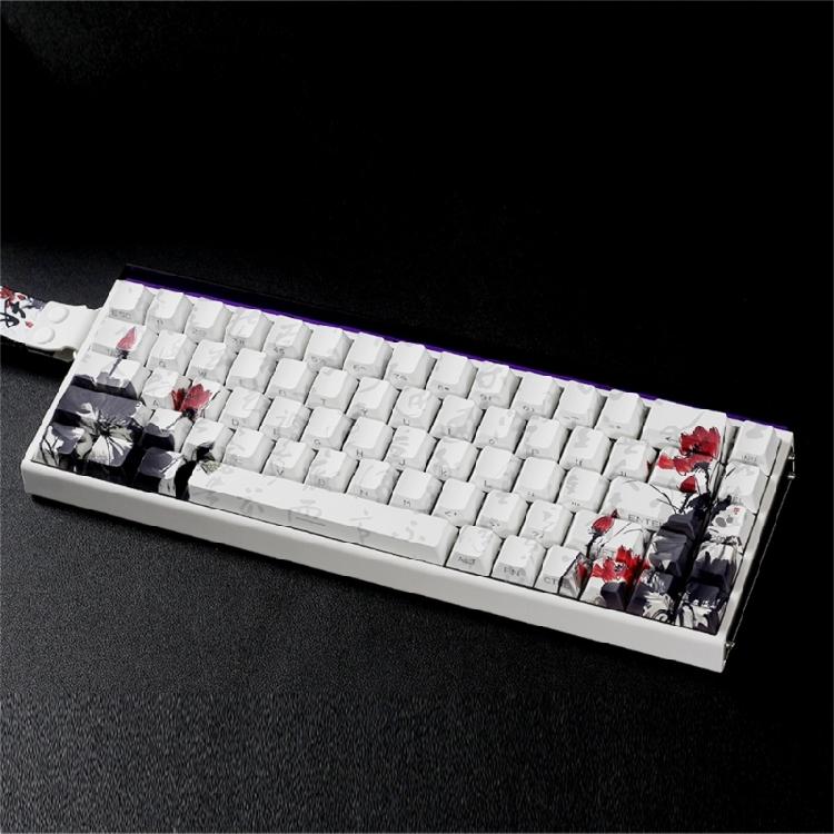 Professional PBT Keycaps MXes 60/68Keys Dyes Sublimated Plums Flower Pattern Ergonomic OEM Profile Computer Access