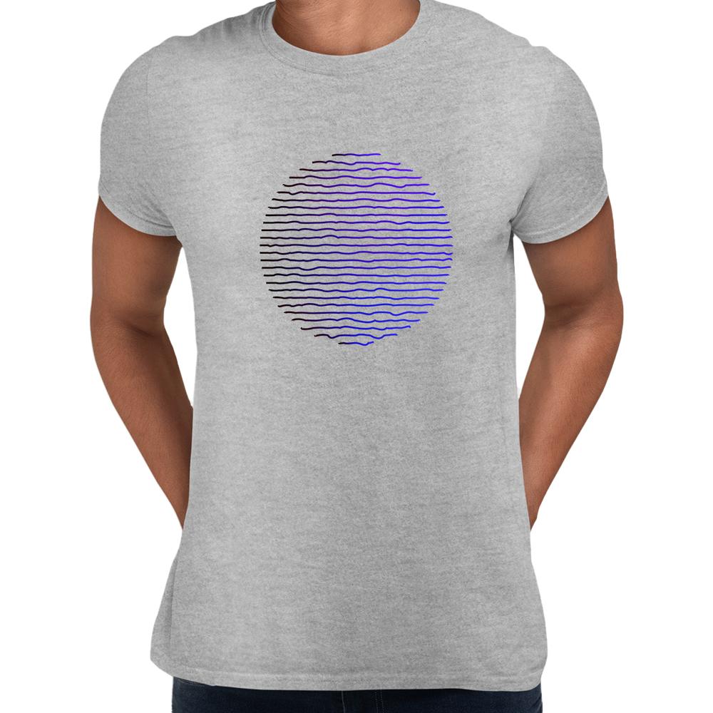 Futuristischer Kreiswellen-Farbverlauf Kugel Flüssig 3D-Defekt Unisex Herren T-Shirt