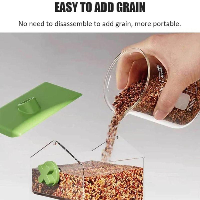 Anti-splash Parrot Automatic Feeder Anti Spill Large Capacity Bird Feed Box for Cage Hanging No Mess Birds Food Container