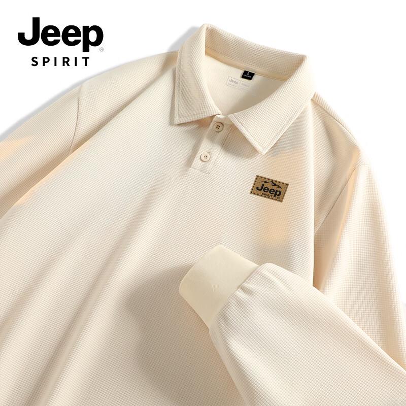 Мужская плотная вафельная рубашка-поло с длинным рукавом JEEP SPIRIT 4XL