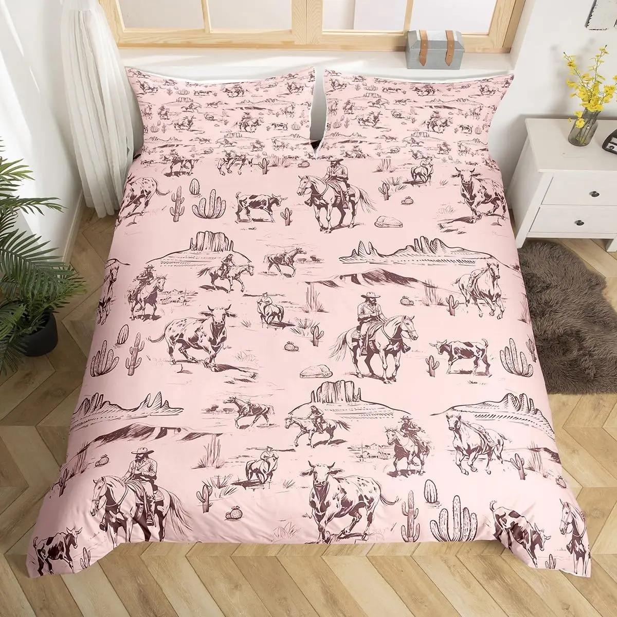 

Comforter 3D Print Western Cowboy Bedding Set Polyester Bedroom Set Single Double Size For Adult Boys Girls Comforter (quilt)-EU Single(135*200cm)3pcs
