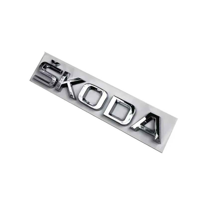 WUM1 3D Buchstaben Emblem Aufkleber für Skoda RS Yeti Fabia Superb Octavia Kodiaq Karoq Tour Rapid Auto Heckklappen Emblem Auto Zubehör