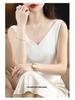Women's Summer Silk Camisole, Satin V-Neck Top, Unique Base Layer.