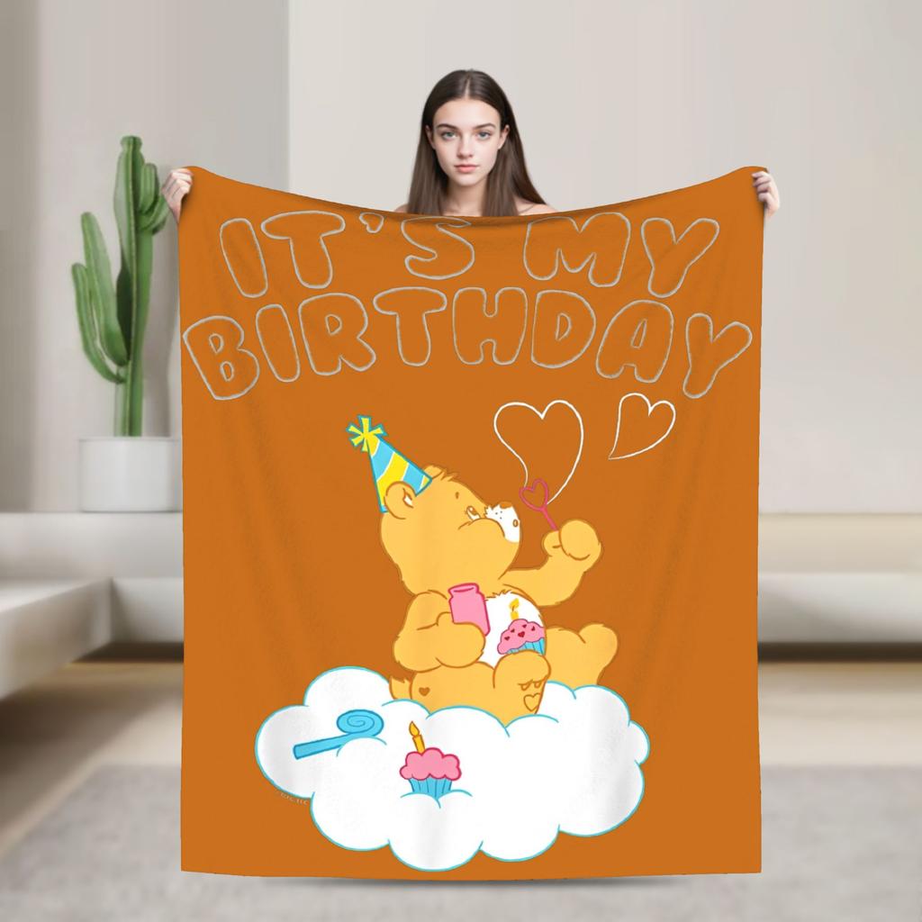 Pile Collage Of Care Bears And Cousins Blanket Flannel  Soft Throw Blankets for Outdoor Travel Bedspread